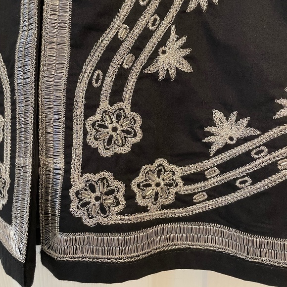 Vintage Boho Y2K Old Navy Black Silver Embroidered Skirt NWT - Picture 5 of 16